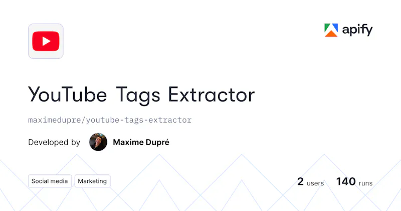 YouTube Tags Extractor screenshot 1