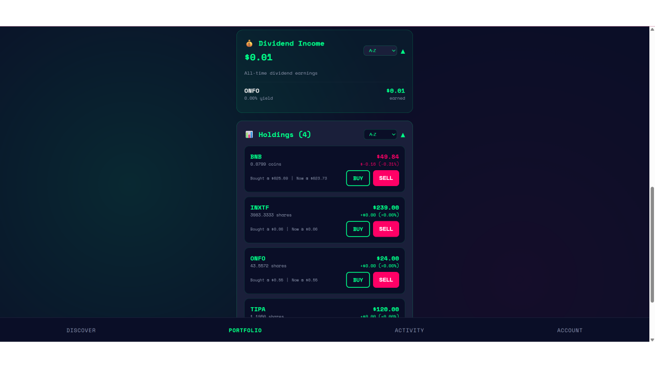 InvestSwipe - Screenshot 5 showing product features and functionality