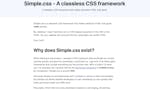 Simple.css - A classless CSS framework image