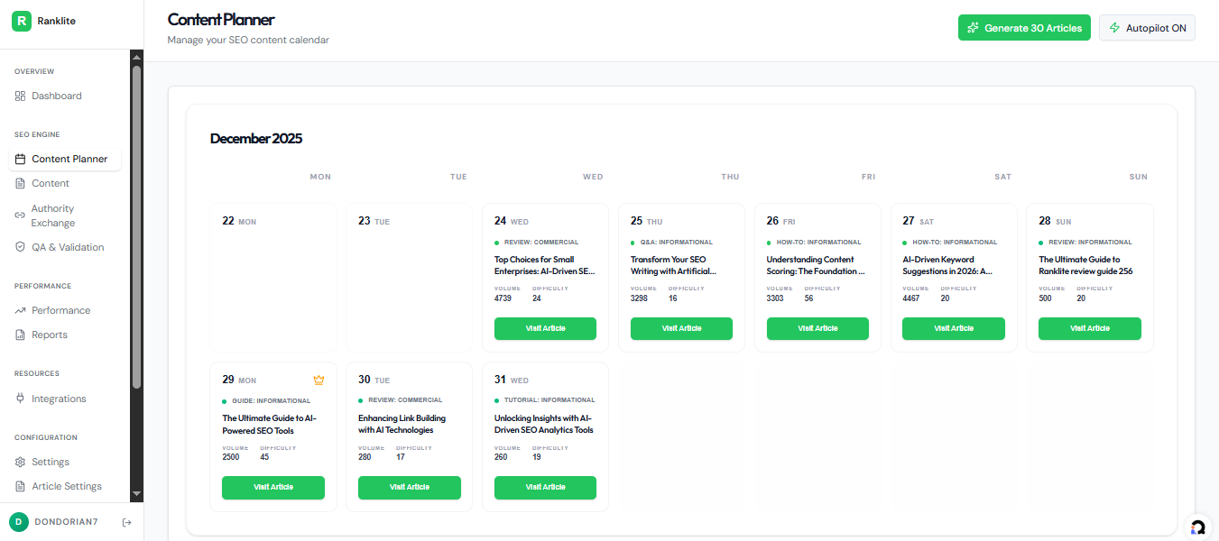 Ranklite - Screenshot 3 showing product features and functionality