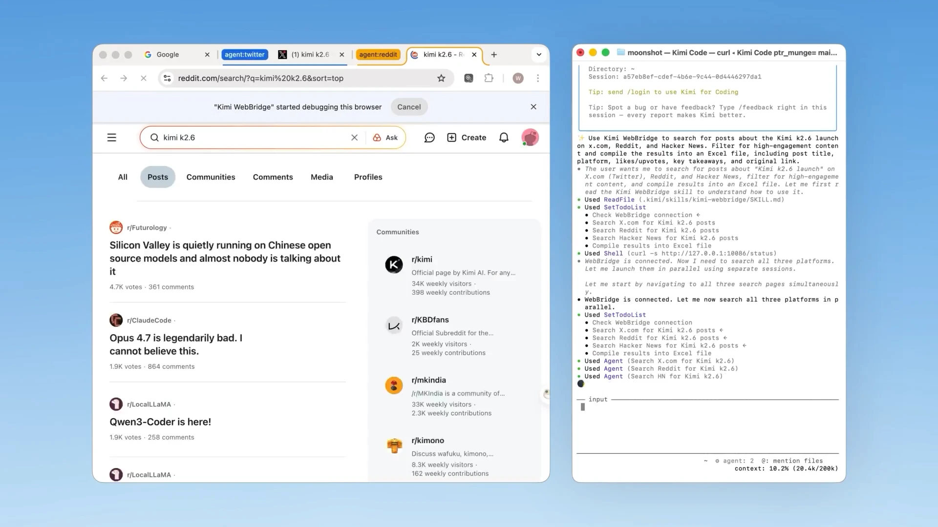 Kimi WebBridge screenshot 1
