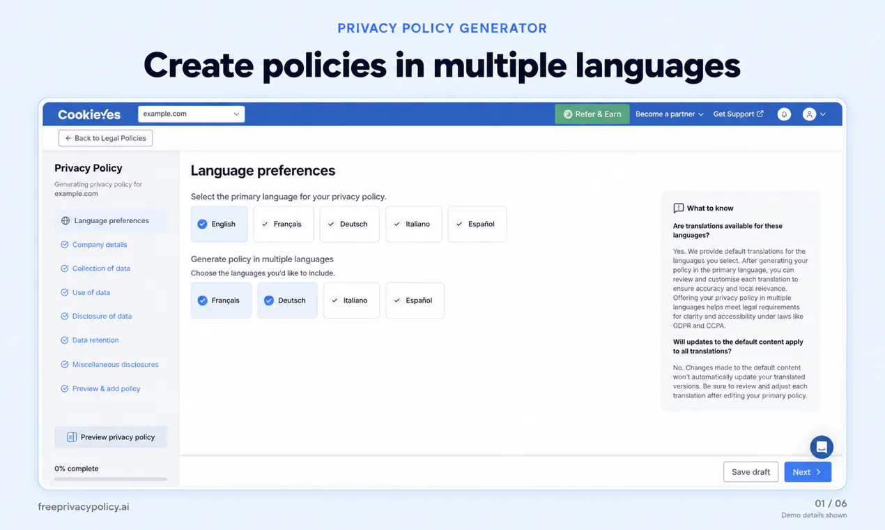 PrivacyPolicy Generator by CookieYes gallery image