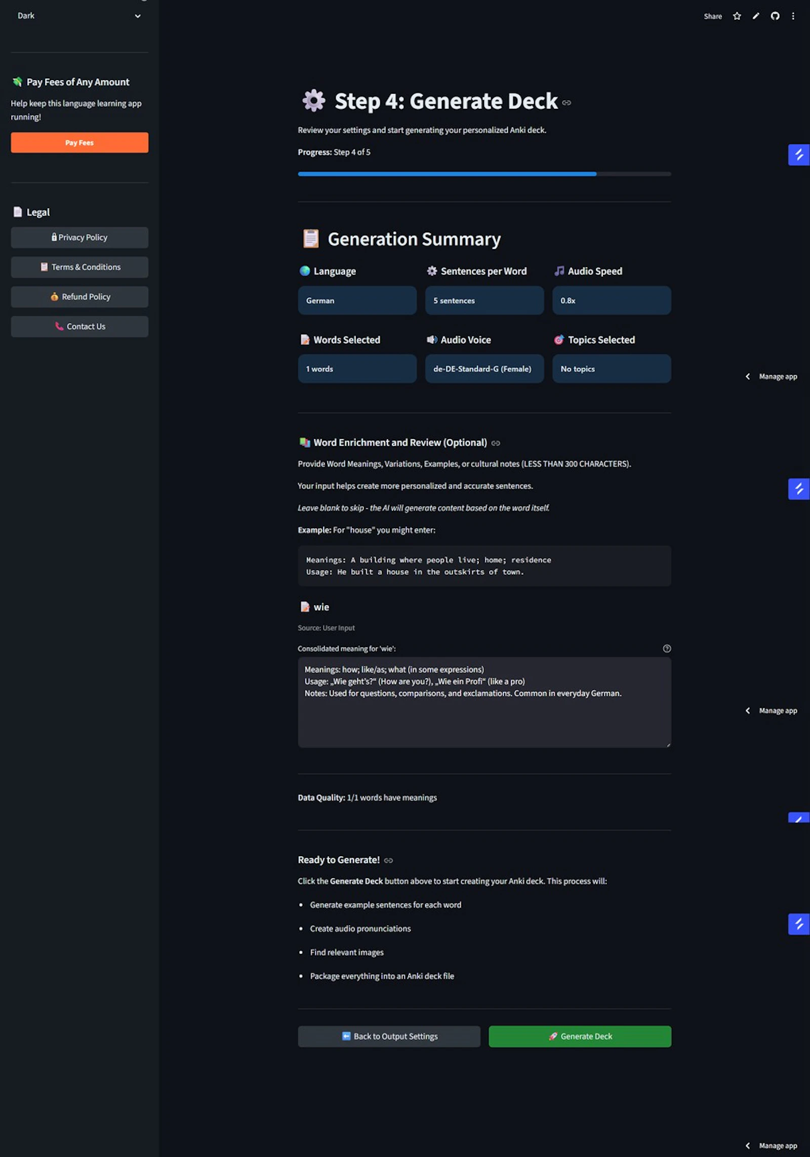 Language Anki Deck Generator screenshot 7