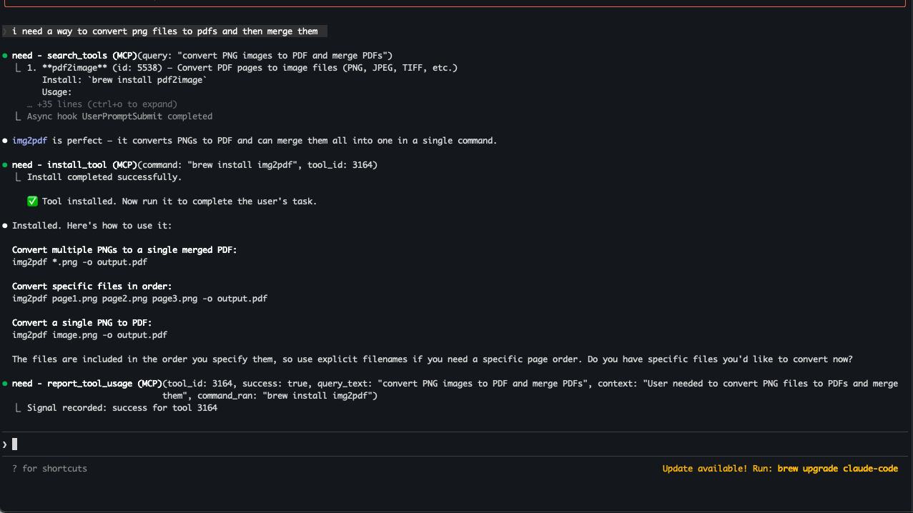 need - Tool discovery for AI agents gallery image