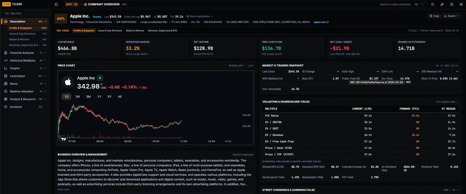 OpenTicker screenshot 1