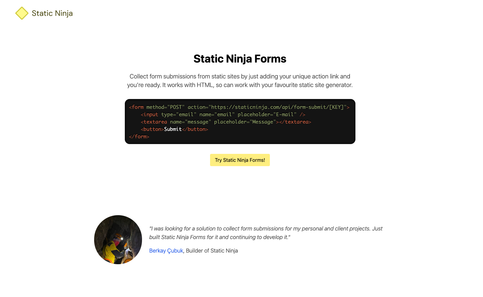 Forme di ninja statica - Raccogli gli invii dei moduli dai tuoi siti statici in pochi secondi. media 1