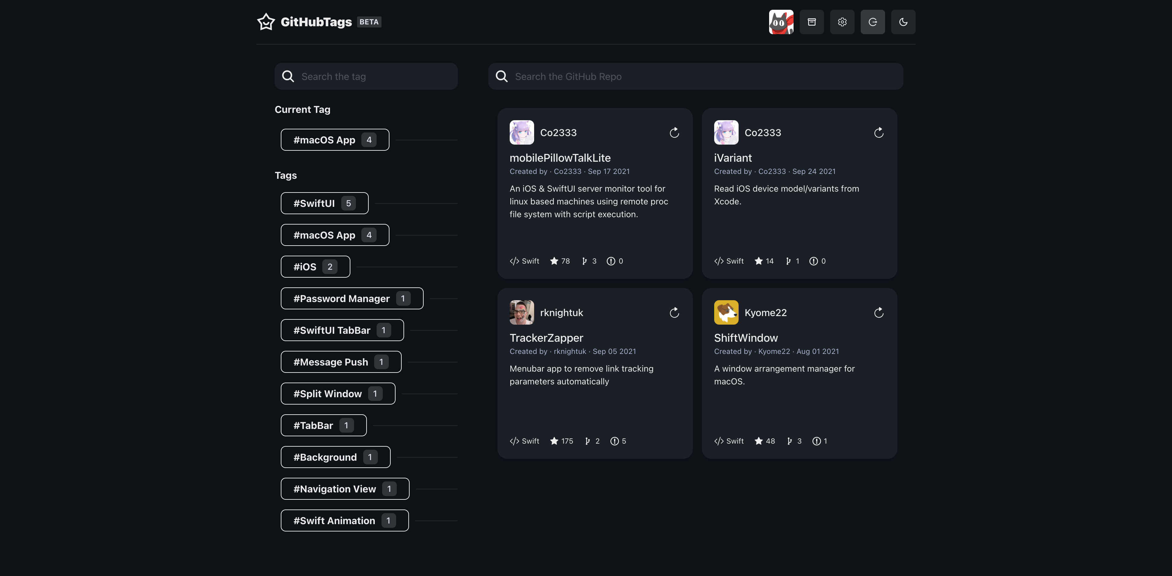 GitHubTags gallery image