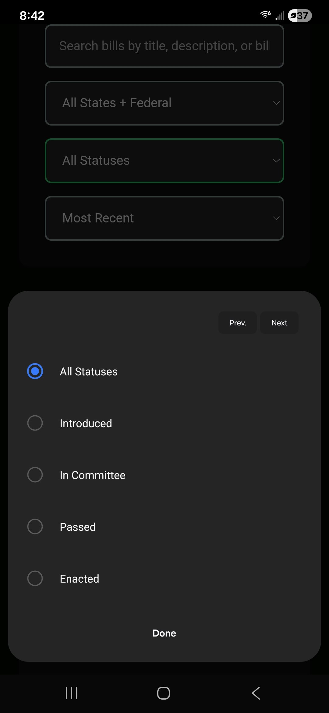 Dan K Reports - Cannabis Policy Tracker - Screenshot 4 showing product features and functionality