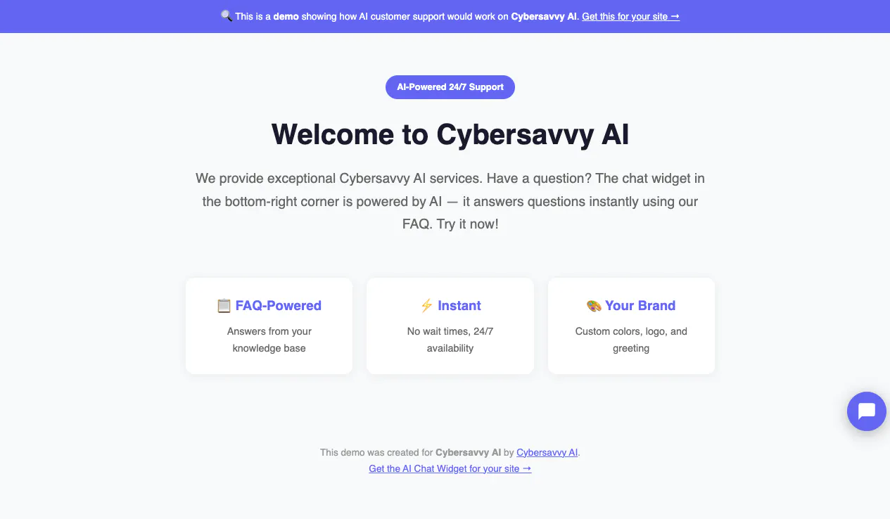 AI Chat Widget — 24/7 Customer Support logo