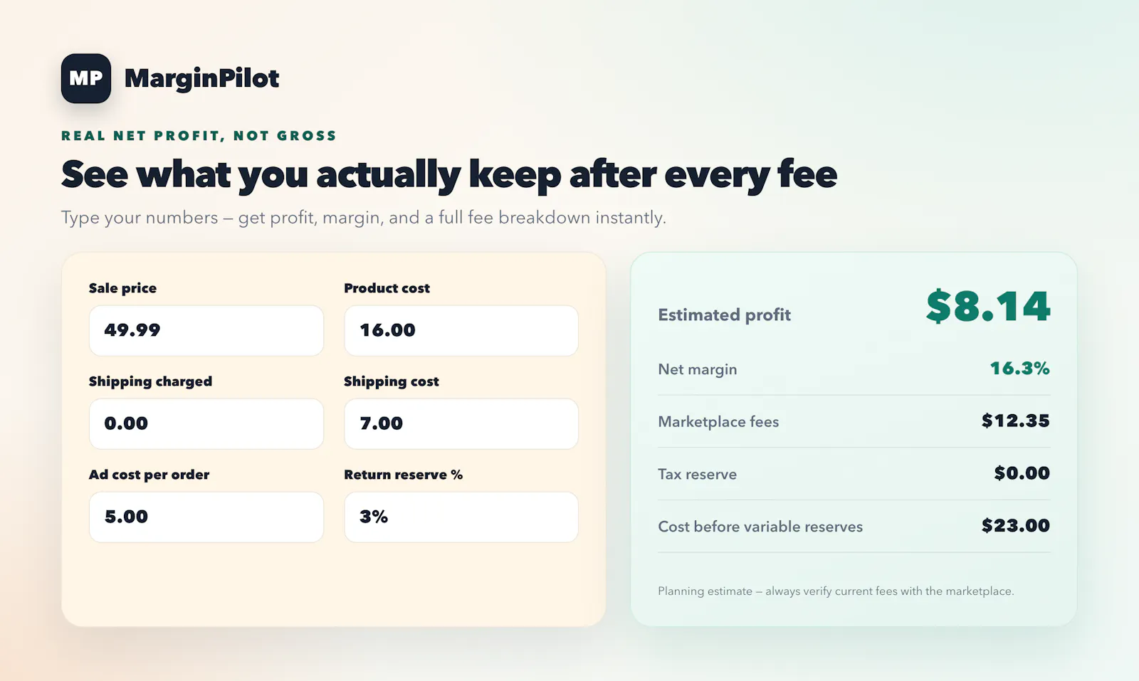 MarginPilot screenshot 1
