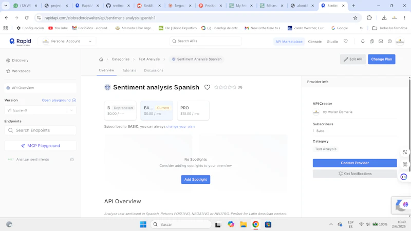 Spanish AI APIs screenshot 1