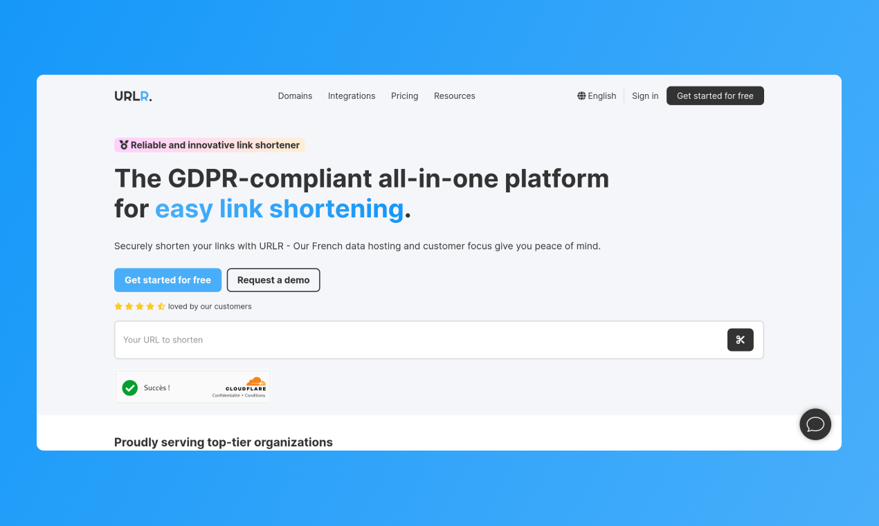 startuptile URLR-The GDPR-compliant platform for easy link shortening