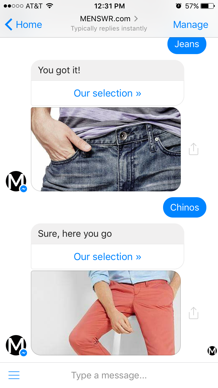 MENSWR Facebook Messenger App gallery image