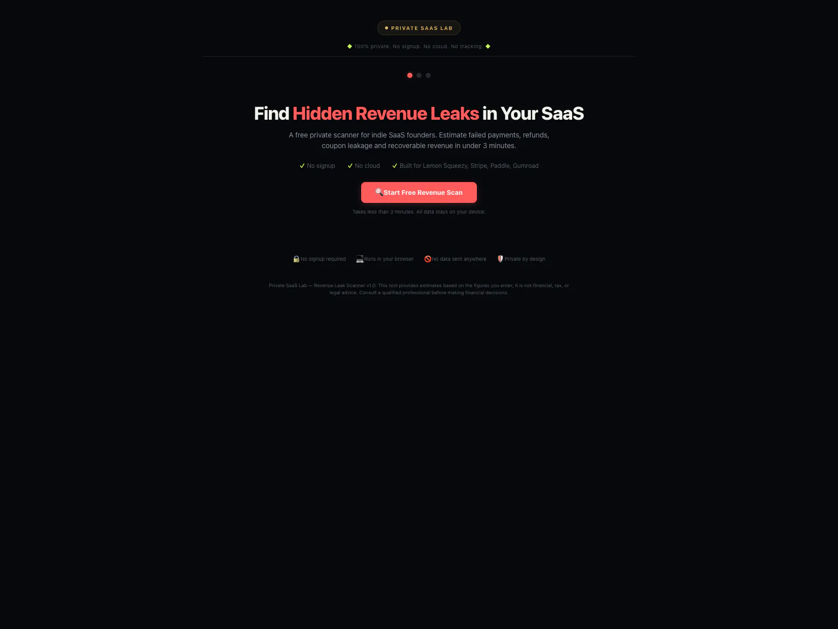 Revenue Leak Scanner — Private SaaS Lab gallery image