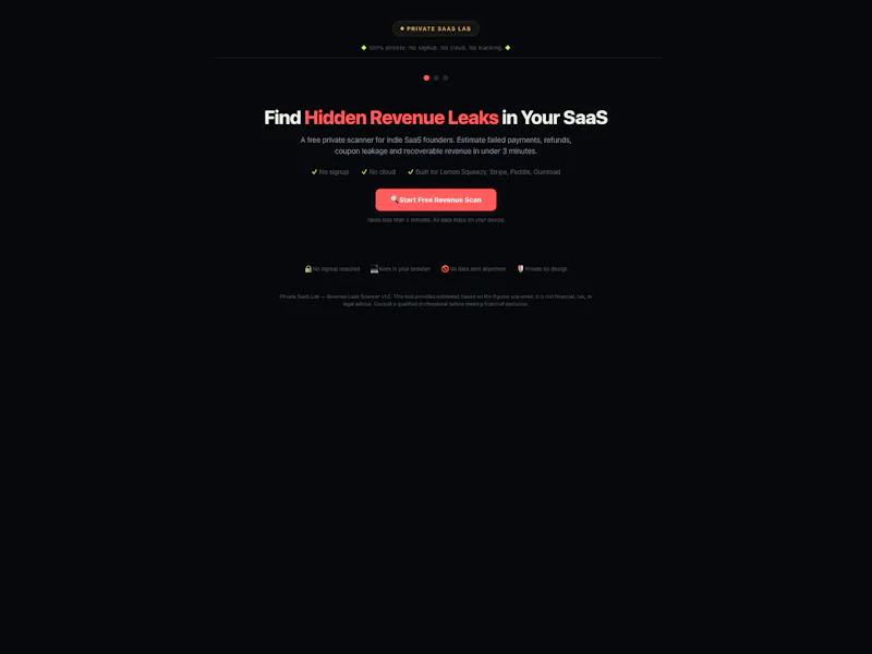 Revenue Leak Scanner — Private SaaS Lab screenshot 3