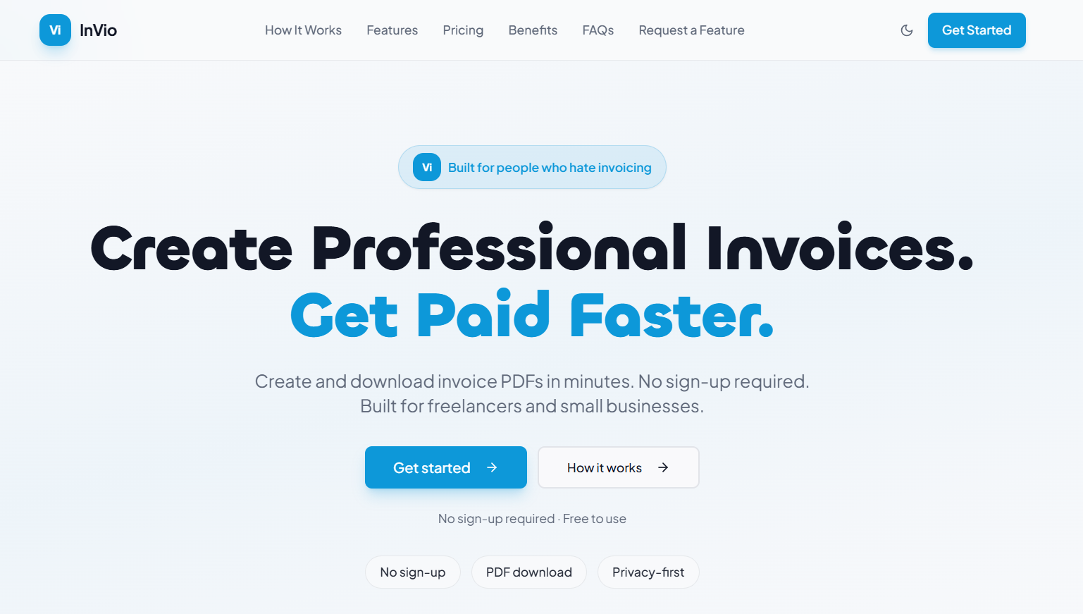 InVio - Main product screenshot demonstrating key features and user interface