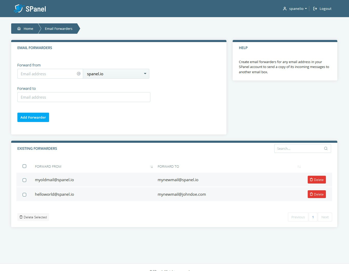 SPanel - a free cPanel/WHM alternative gallery image
