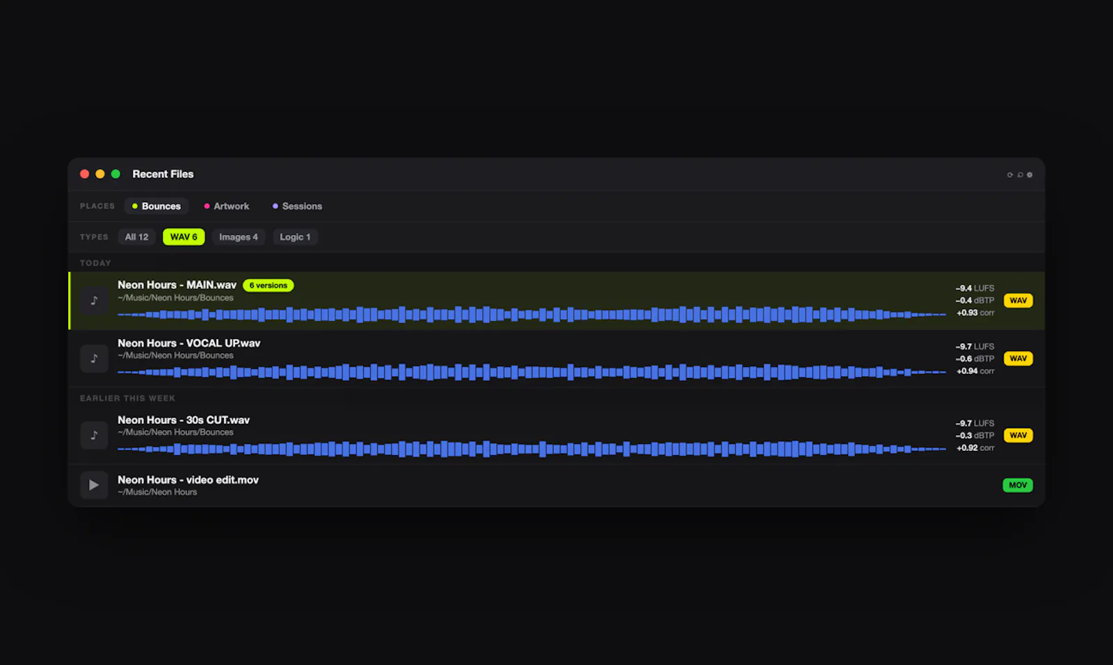 Recent Files screenshot 5