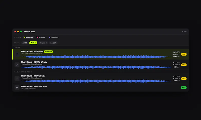 Recent Files screenshot 5