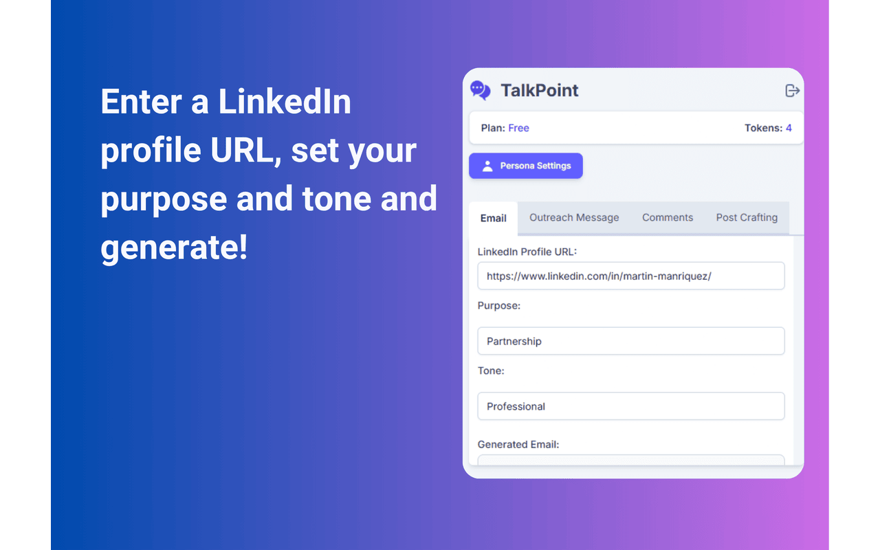 Talkpoint - Genereert gepersonaliseerde inhoud voor LinkedIn media 5