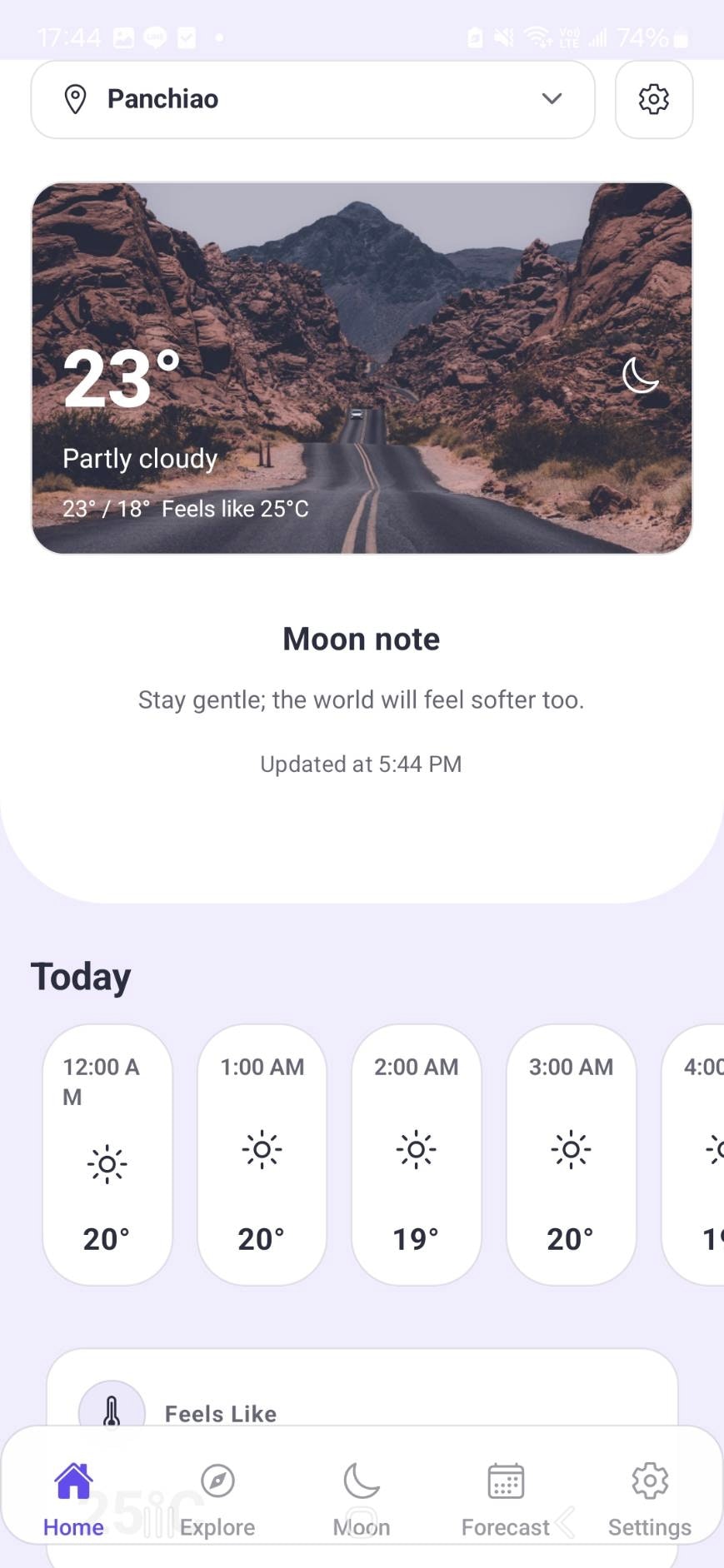 Minimal Moon Weather — Web gallery image