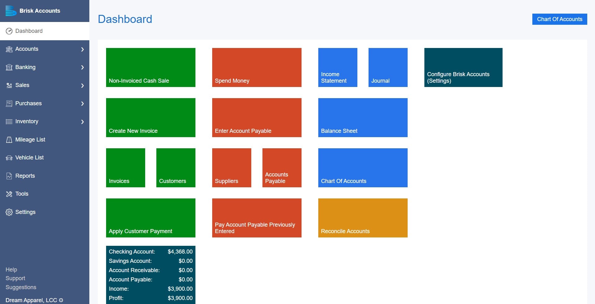 Brisk Accounts - Screenshot 3 showing product features and functionality