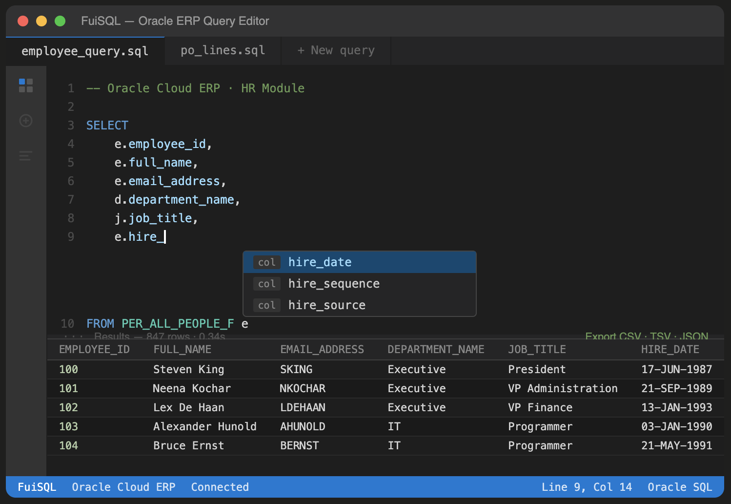 FuiSQL — Oracle Cloud ERP Query Tool gallery image