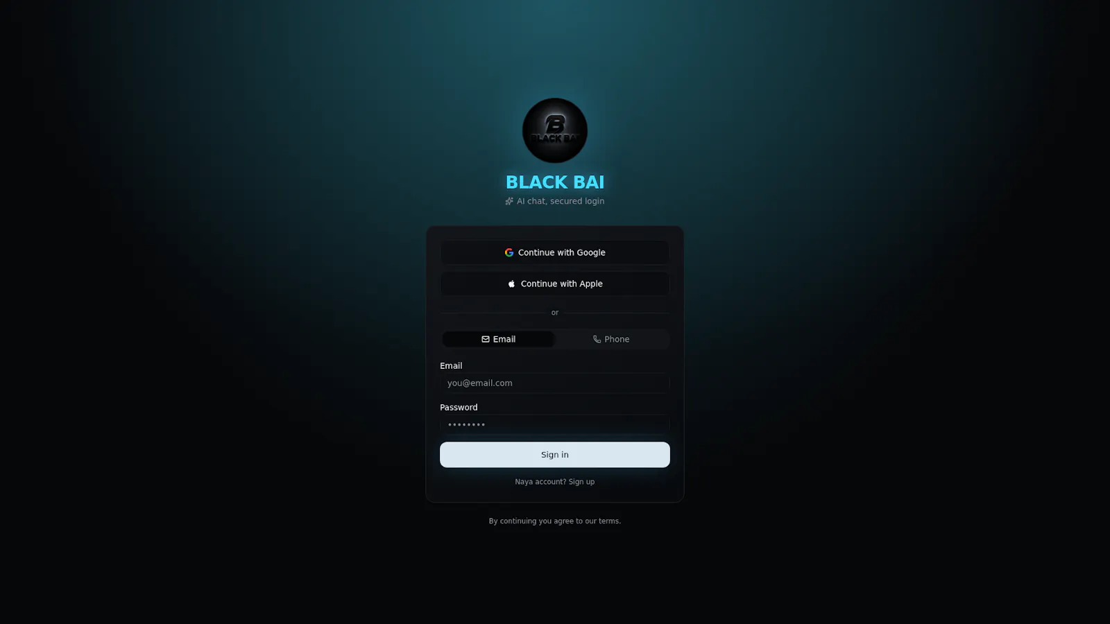 Chat — Black Bai screenshot 1