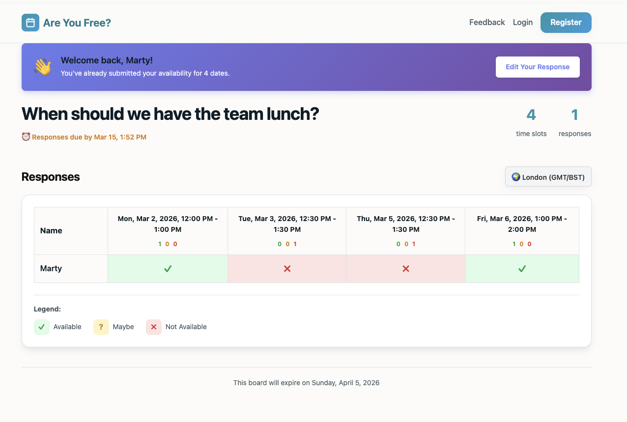 AreYouFree - Screenshot 5 showing product features and functionality