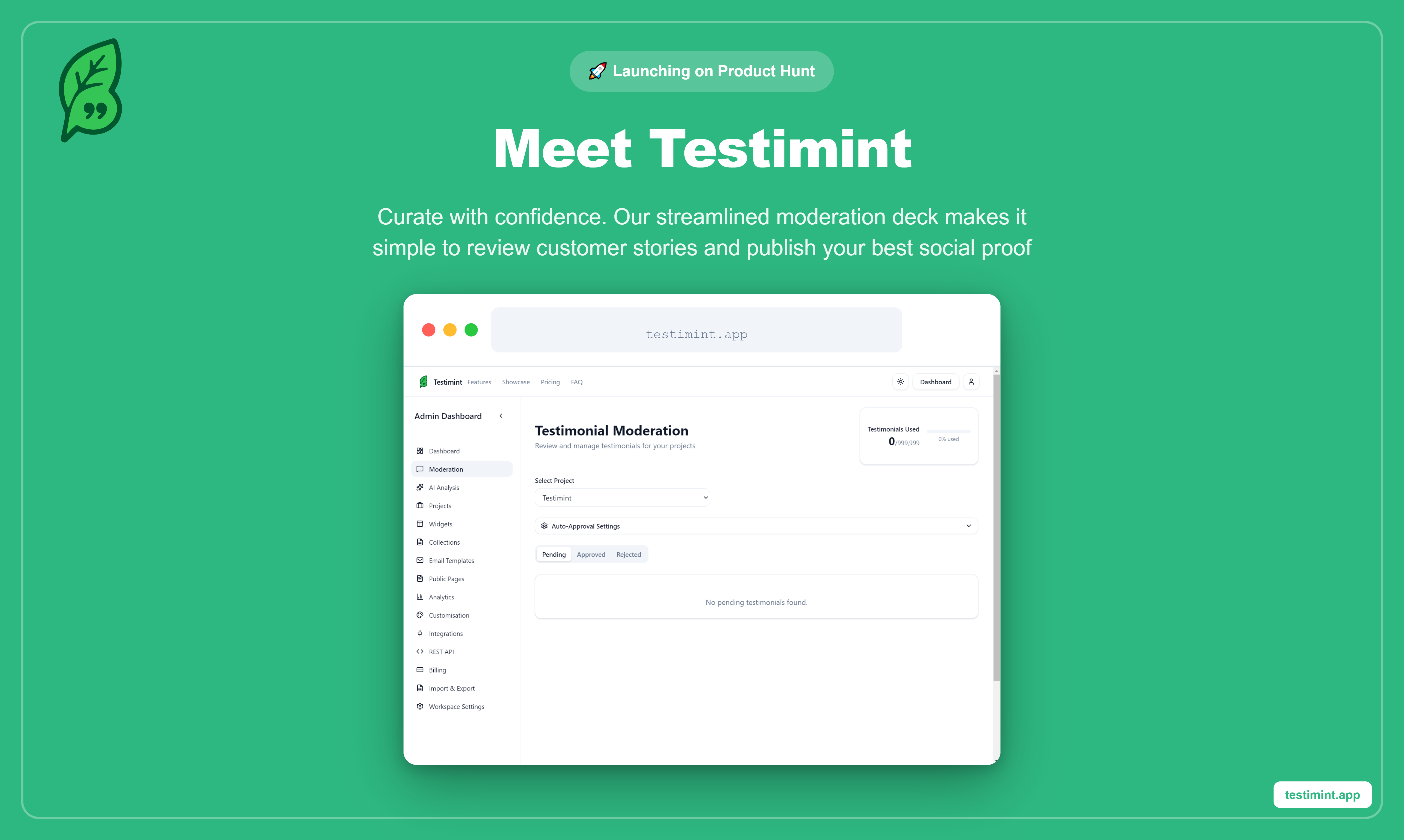 Testimint - Screenshot 4 showing product features and functionality