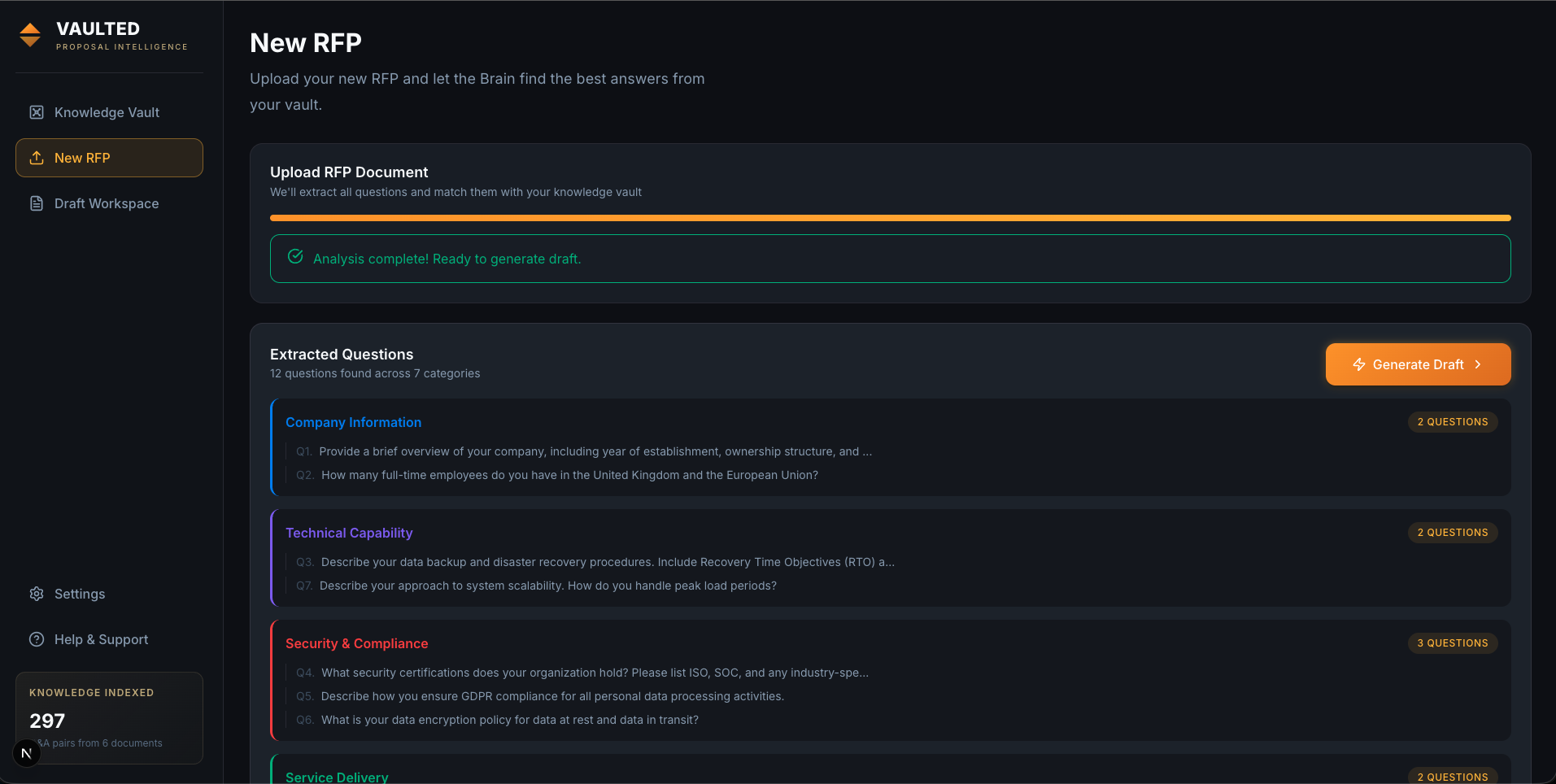 Vaulted - Main product screenshot demonstrating key features and user interface