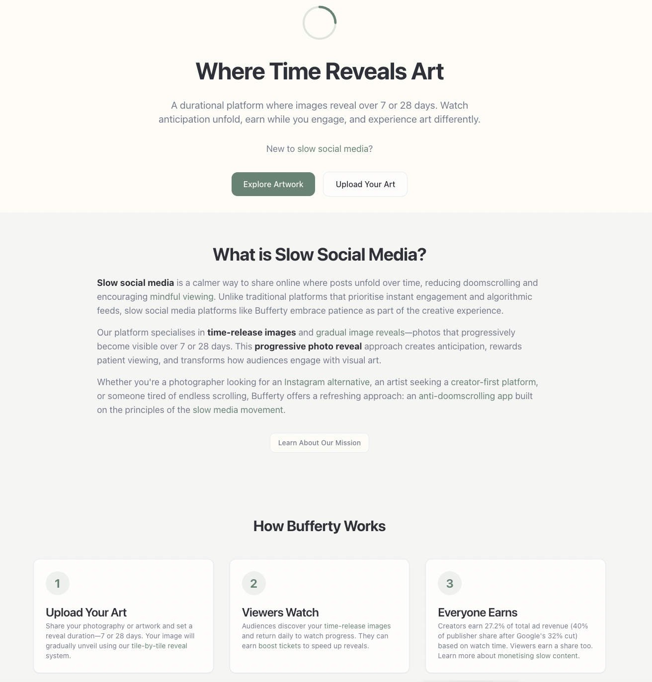 Bufferty.com Slow social media platform