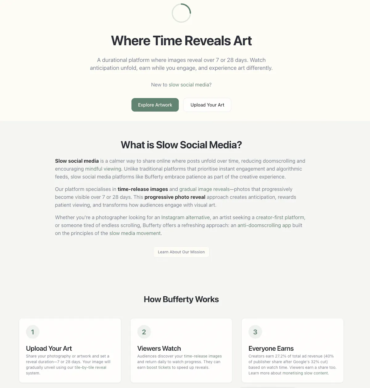 Bufferty.com Slow social media platform
