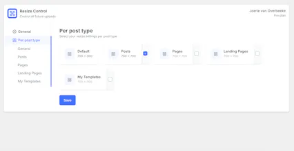 Resize control gallery image