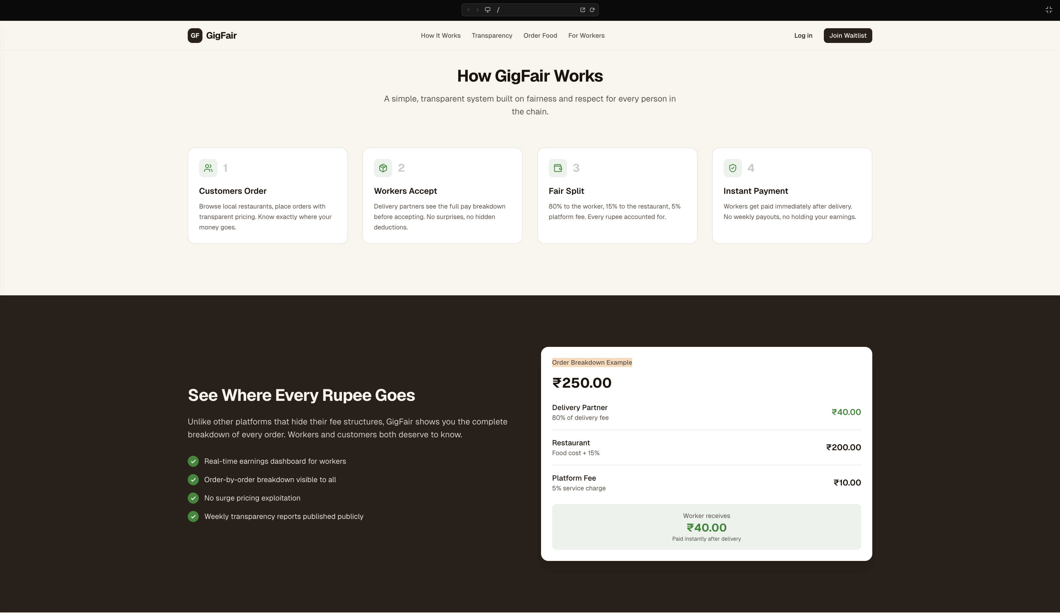 GigFair - Screenshot 3 showing product features and functionality