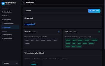 WordNet Explorer: NLP Toolkit gallery image