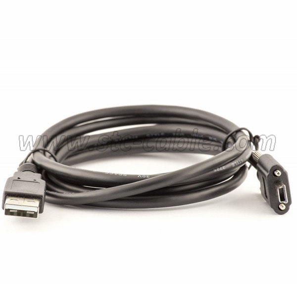 Mídia 1 de Mini cabo USB com bloqueio de parafuso