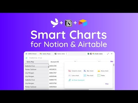 startuptile GRID Smart Charts for Notion & Airtable-Get AI superpowers to summarize & visualize from databases