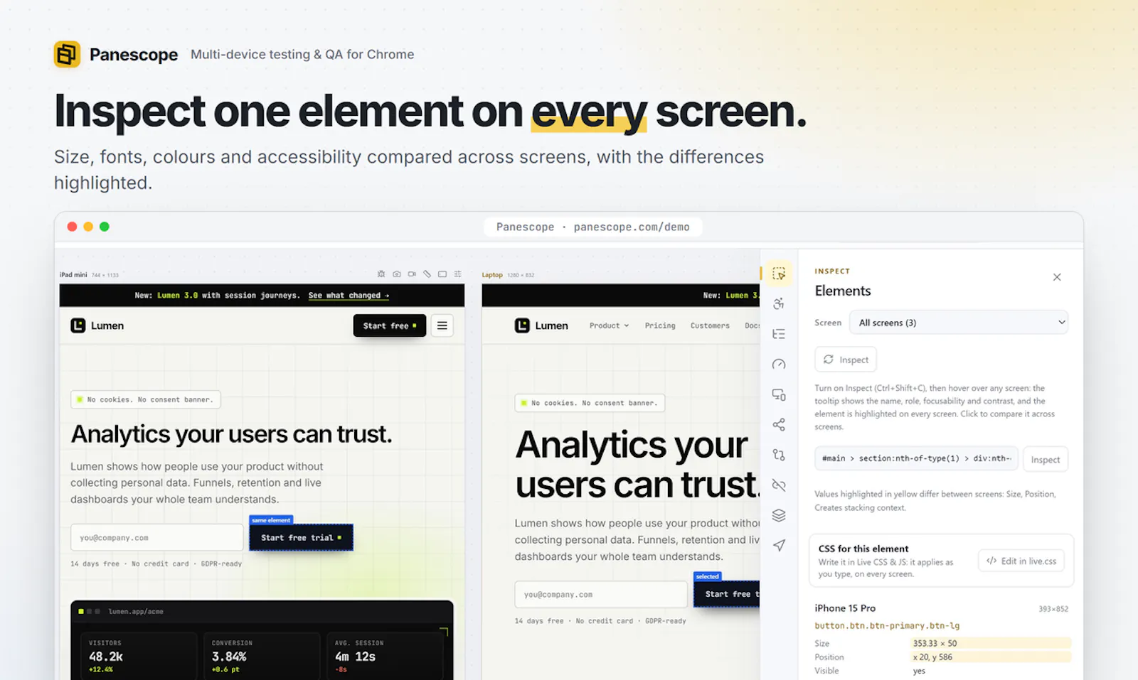 Panescope screenshot 2