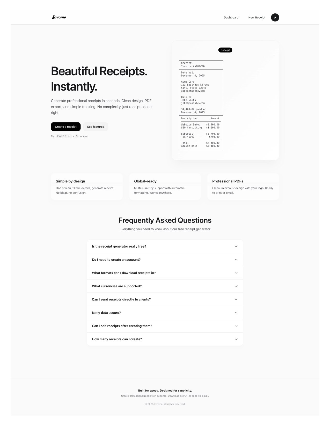Invome - Screenshot 2 showing product features and functionality