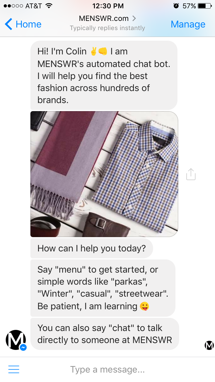 MENSWR Facebook Messenger App gallery image