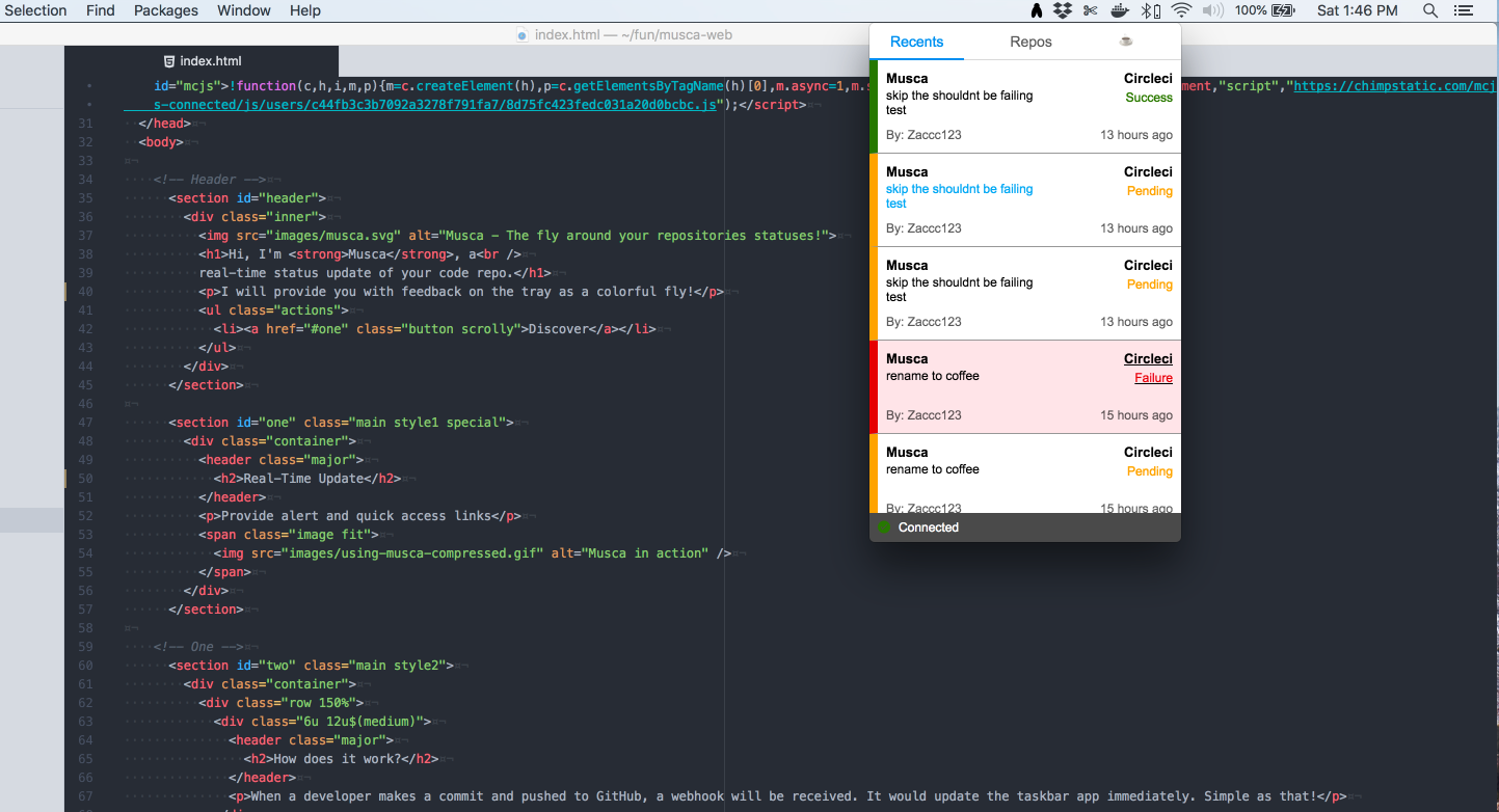 Musca - fly around your code repo gallery image