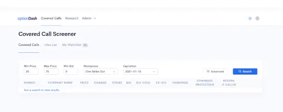 optionDash- Covered Call Option Screener gallery image