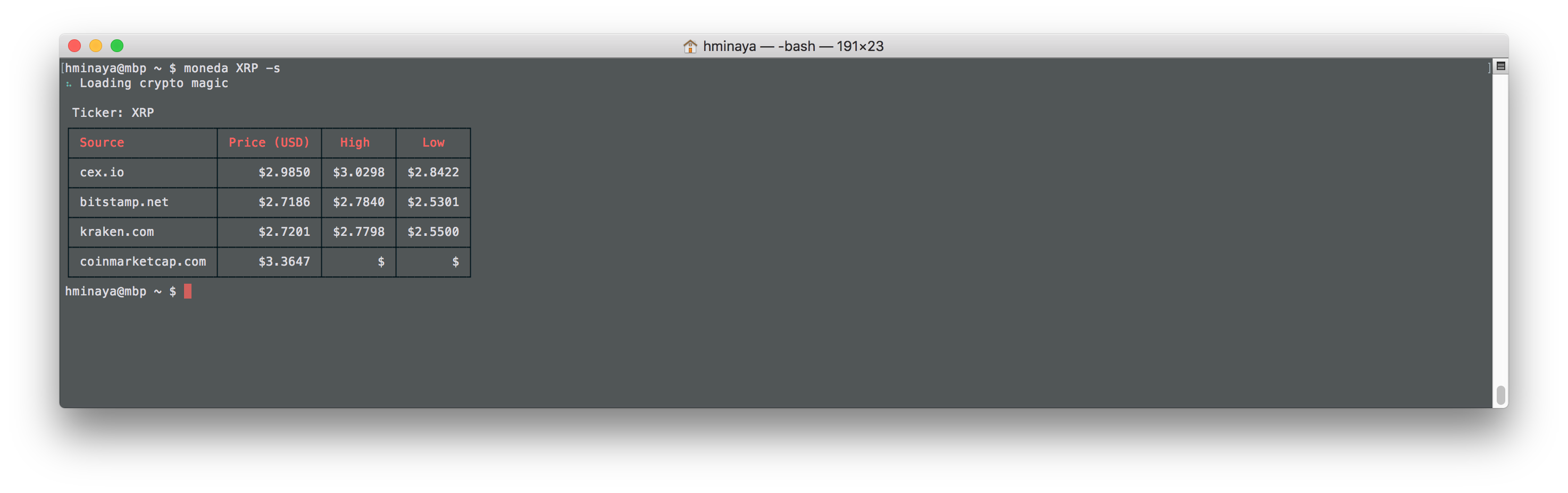 Moneda CLI Image