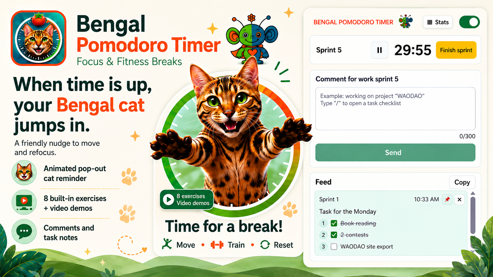 Bengal Pomodoro Timer: Focus & Fitness gallery image