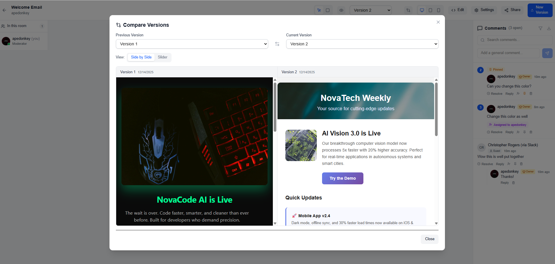 EmailQA - Screenshot 3 showing product features and functionality