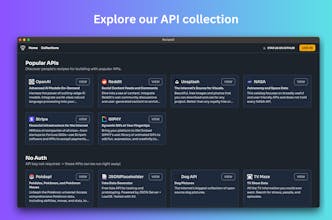 Bibliothèque d&rsquo;API publique : Explorez notre vaste bibliothèque d&rsquo;API publique incluant ChatGPT, Reddit, GIPHY et bien d&rsquo;autres pour une intégration fluide.