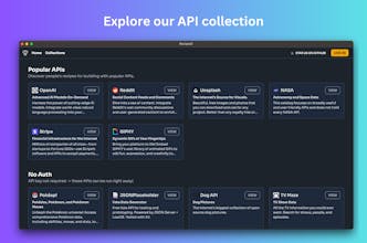 مكتبة واجهة برمجة التطبيقات العامة: استكشف مكتبة واجهة برمجة التطبيقات العامة الواسعة لدينا والتي تضم ChatGPT و Reddit و GIPHY والمزيد للتكامل السلس.