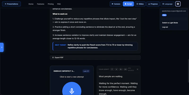 SpeakSharp screenshot 1