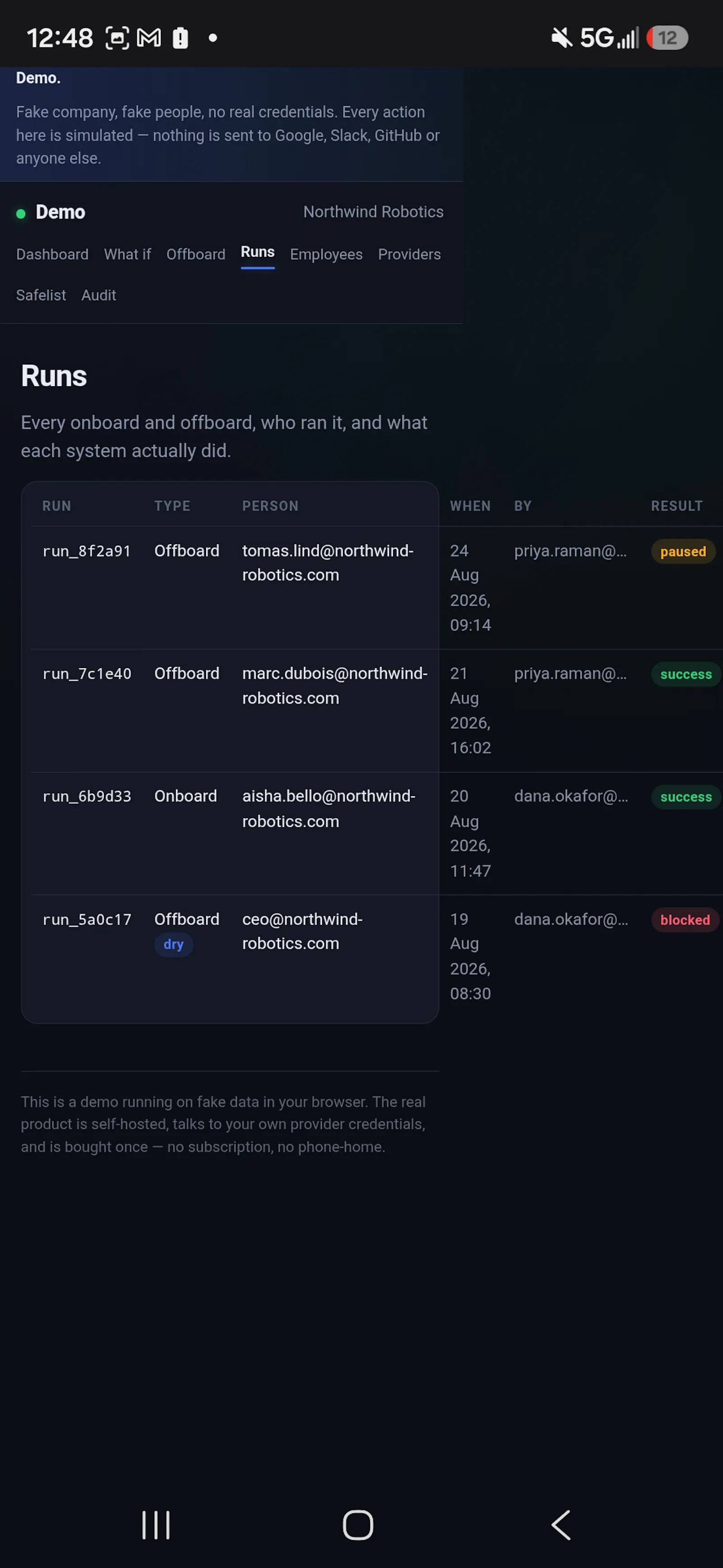 Live demo screenshot 4
